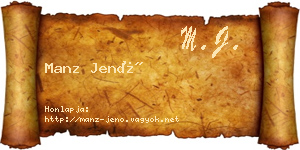 Manz Jenő névjegykártya