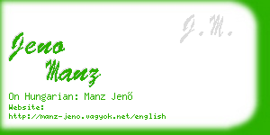 jeno manz business card